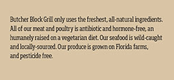 Butchers Block Grill Menu Ingredients